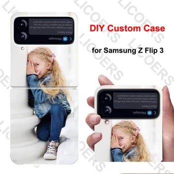 DIY pre Samsung Galaxy Z Flip 4 3 Veci Vlastnú Fotografiu, Obrázok Kryt pre Galaxy ZFlip3 ZflipTransparect Pevného Shockproof Funda Shell