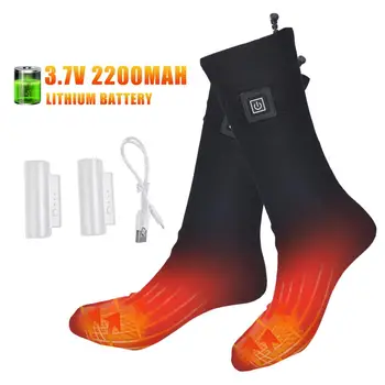 Upgrade Elektrické Vyhrievané Ponožky Nabíjateĺnou Batériou Napájaný Tepelnej Ponožky Tlačidlo Vykurovanie Ponožky Na Zimné Outdoorové Lyžovanie Vyhrievané