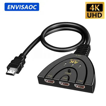 Kompatibilný s HDMI Prepínač KVM Splitter 4K 2K 3D 3 vstup 1 Výstup Mini 3 Port VIdeo Switcher Hub 1080P DVD HDTV Xbox, PS3, PS4