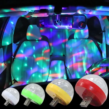Auto USB LED Svetlá Strana Fáze Účinok Karaoke Atmosféru Lampa 4W 5V Prenosné Disco Ball Farebné Laserové DJ, Disco Svetlo Hudba