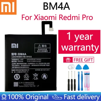 Xiao Mi 100% Originálne Batérie Telefónu 4050mAh BM4A Telefón Batérie Pre Xiao Hongmi Redmi Pro RedmiPro Telefón Náhradné kontakty batérie