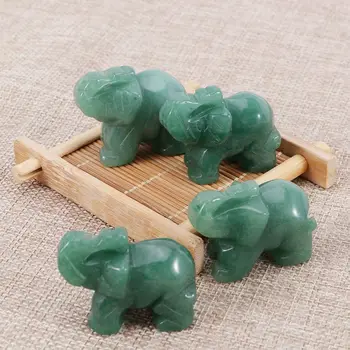 1/2/10Pcs Jemné Jade Slon Socha Ručne Vyrezávané Zelené Zviera Slon Model DIY Micro Krajiny Tabuľka Dekor