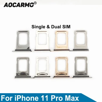 Aocarmo Dual & Jednu SIM Kartu, Pre iPhone 11 Pro Max Sim Zásobník Slot Držiak Náhradného Dielu