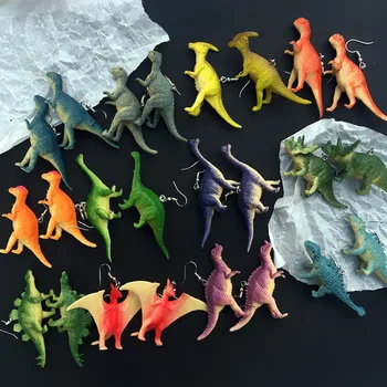 Kreatívne Ručné Dinosaura Drop Náušnice Pre Ženy Zábavnej 3D Triceratops Zvierat Visieť Náušnice Novinka Šperky